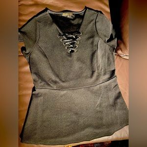 Black peplum blouse
